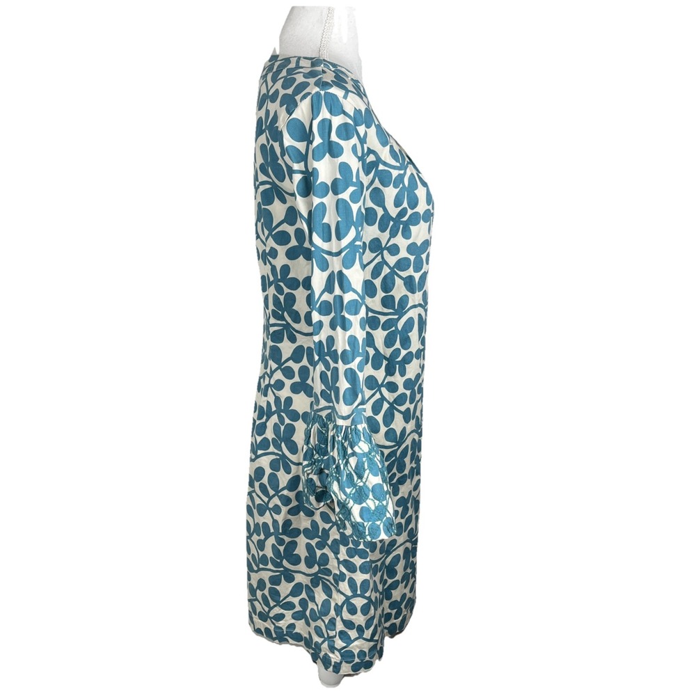 Almatrichi Vintage Teal Ivory Bell Sleeve Dress Women's‎ Size 44/12 - Picture 5 of 8